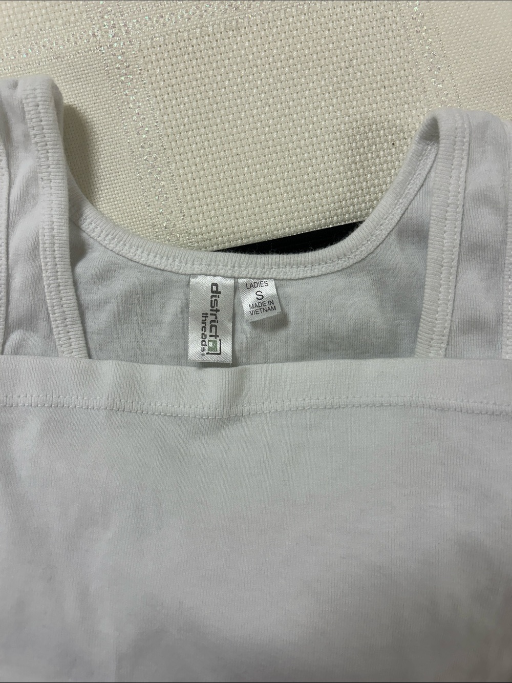 Lucy White Tank Top with Blue Logo and Puma shorts - set image 4